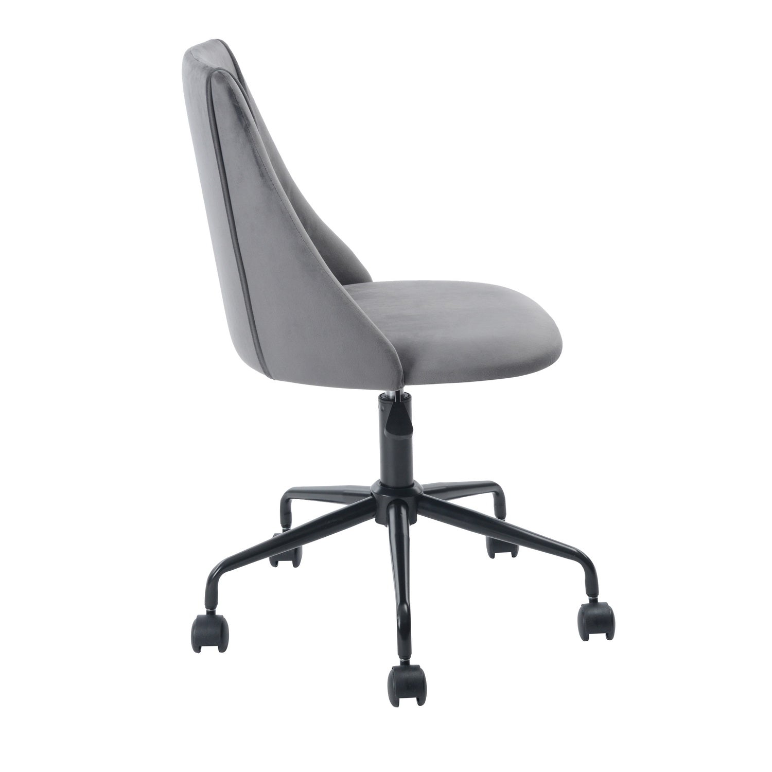 Homy Casa CIAN GREY Velvet Office Chair with Adjustable Gas Lift and Steel Frame, Open Box