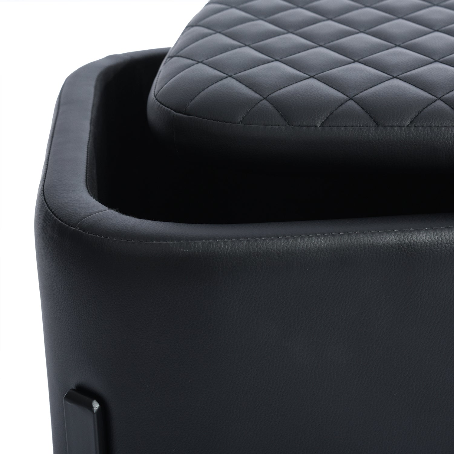 Homy Casa BOTTEGA BLACK 18.9" PU Ottoman for Living Room, Bedroom, or Office Open Box