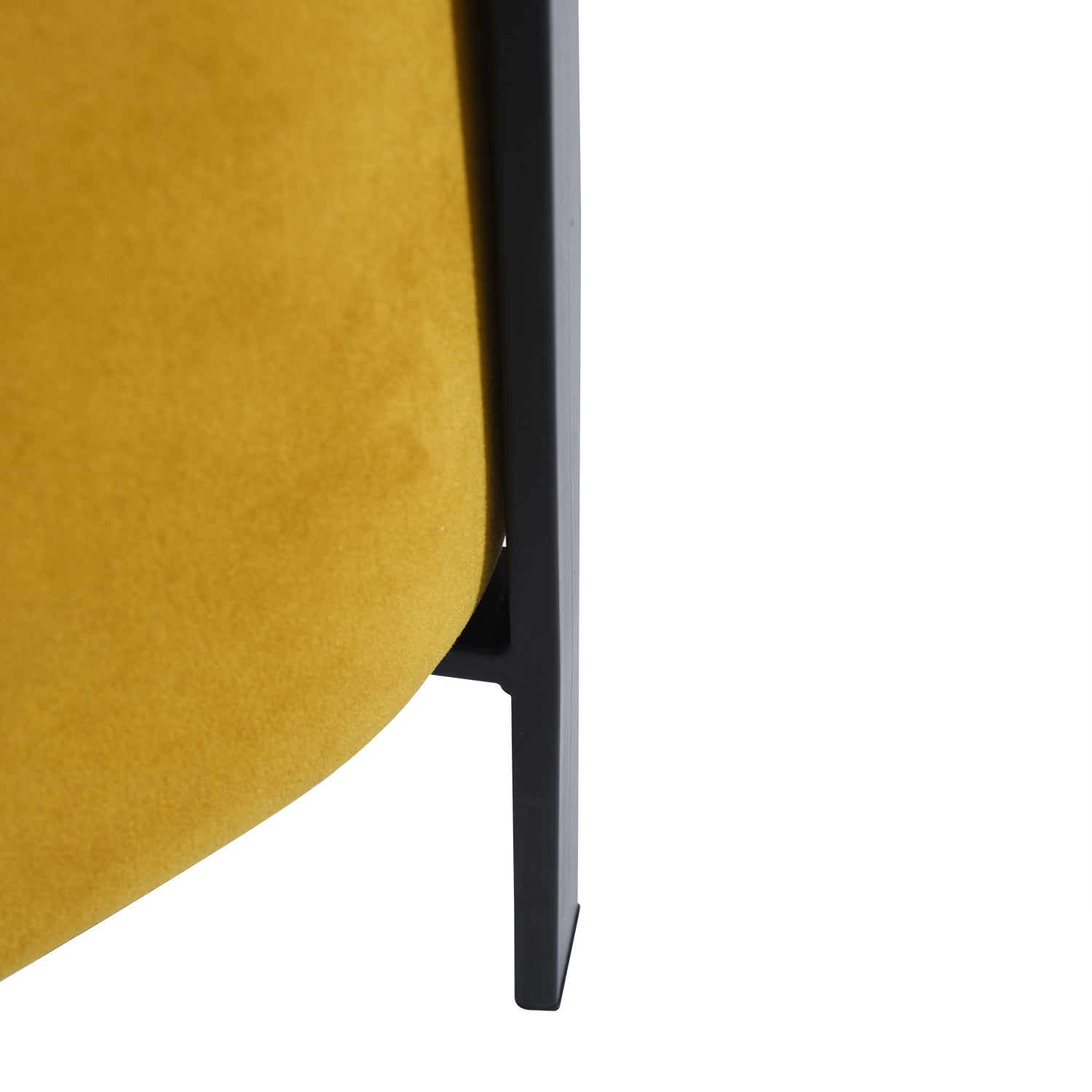 Homy Casa BOTTEGA YELLOW 18.9" Velvet Ottoman for Living Room or Bedroom Open Box