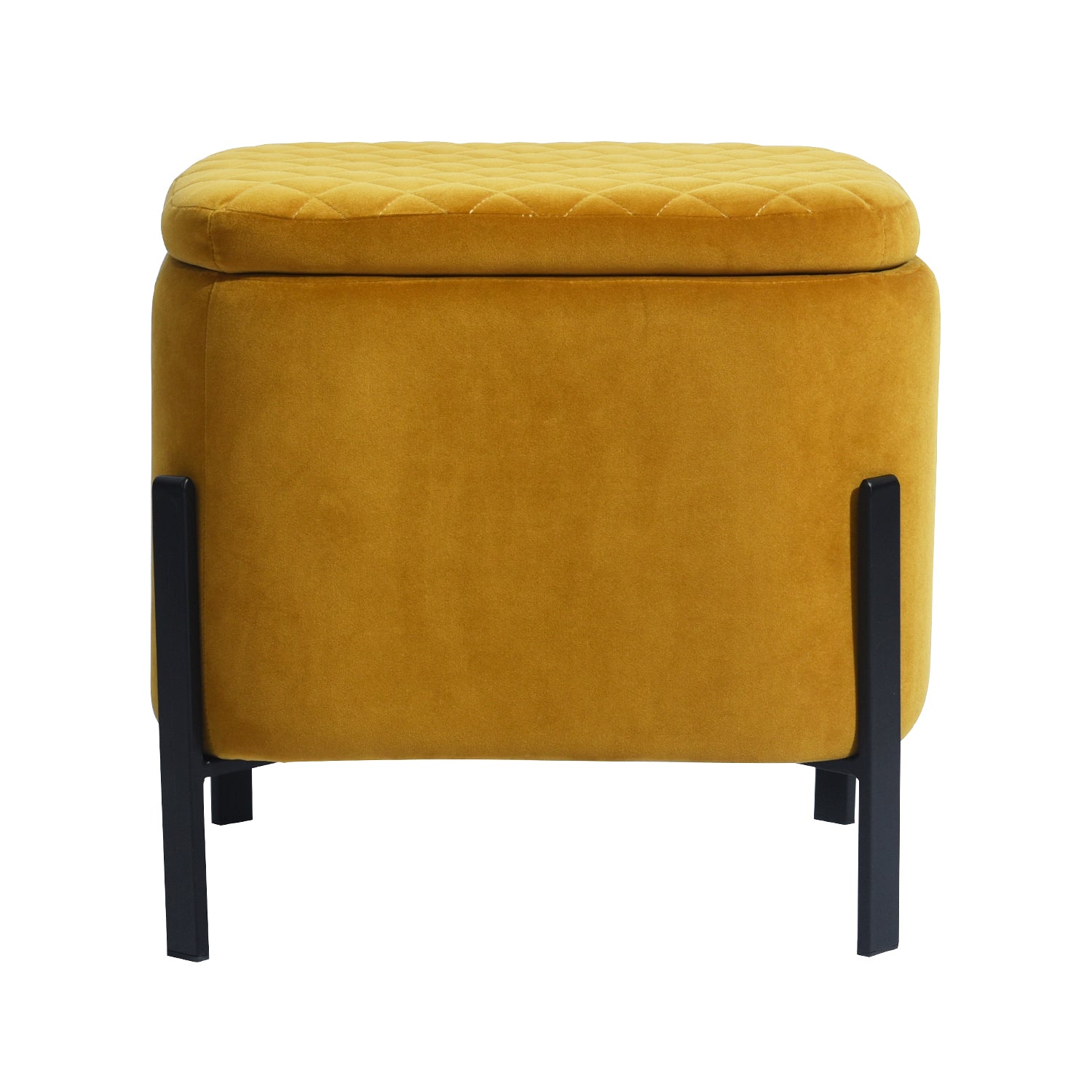 Homy Casa BOTTEGA YELLOW 18.9" Velvet Ottoman for Living Room or Bedroom Open Box