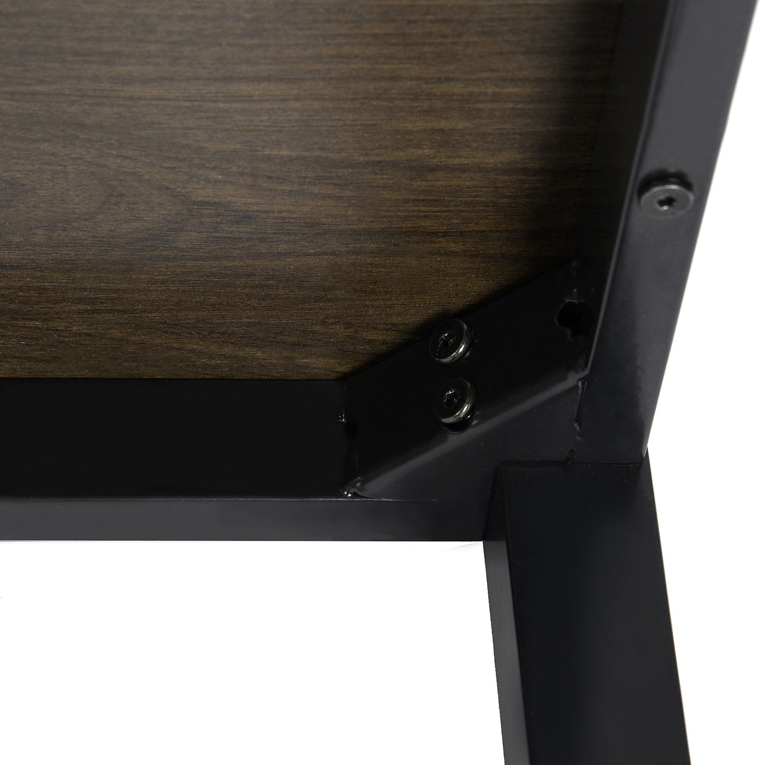Brandt Dining Table – Wood Top, Black Metal Legs, Modern Style