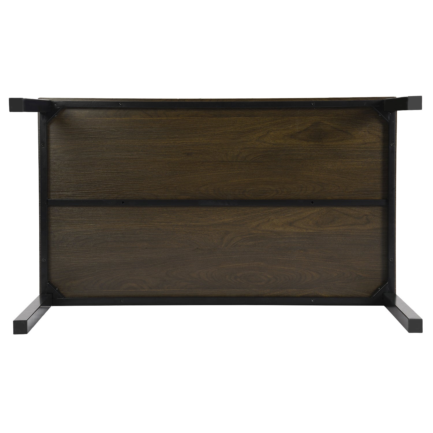 Brandt Dining Table – Wood Top, Black Metal Legs, Modern Style