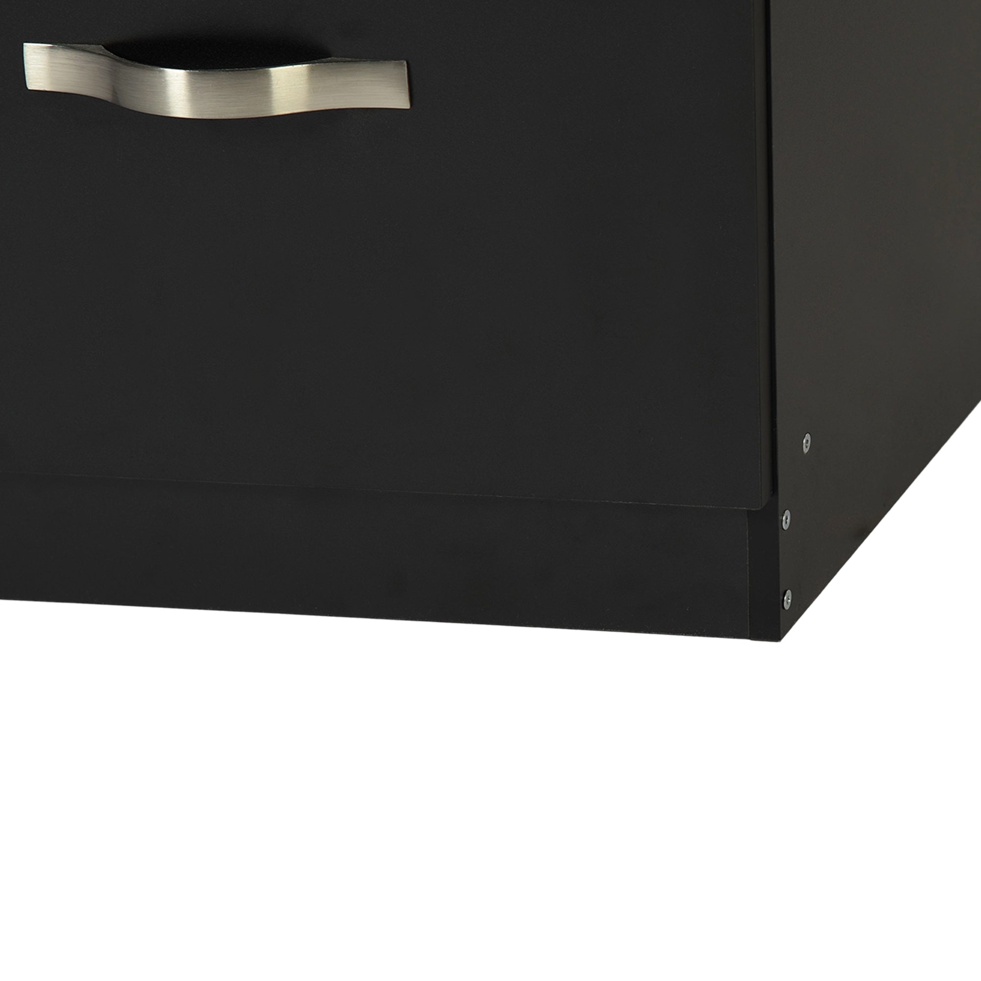 BRAUM 3 Drawer Locking File Cabinet, Black Metal Vertical Filing Cabinet with Keys for Home Office