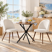 Fontana 3 Piece Brown Dining Table Set with 2 Haven Upholstered Chairs