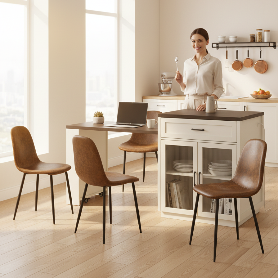 Marlin 5 Piece Walnut & Charlton Upholstered Dining Set