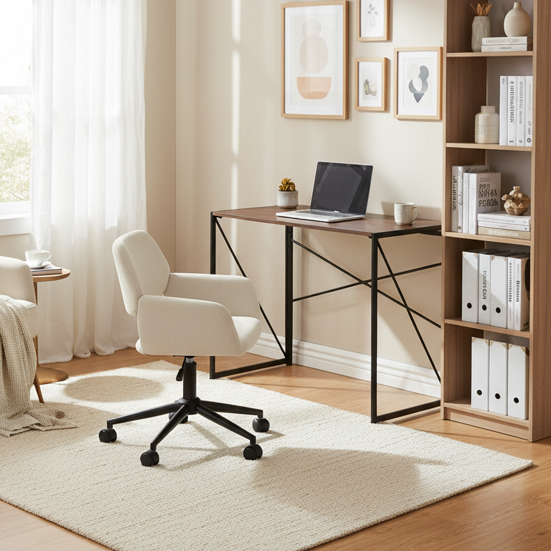 Harper Walnut & Ross Beige Home Office Set