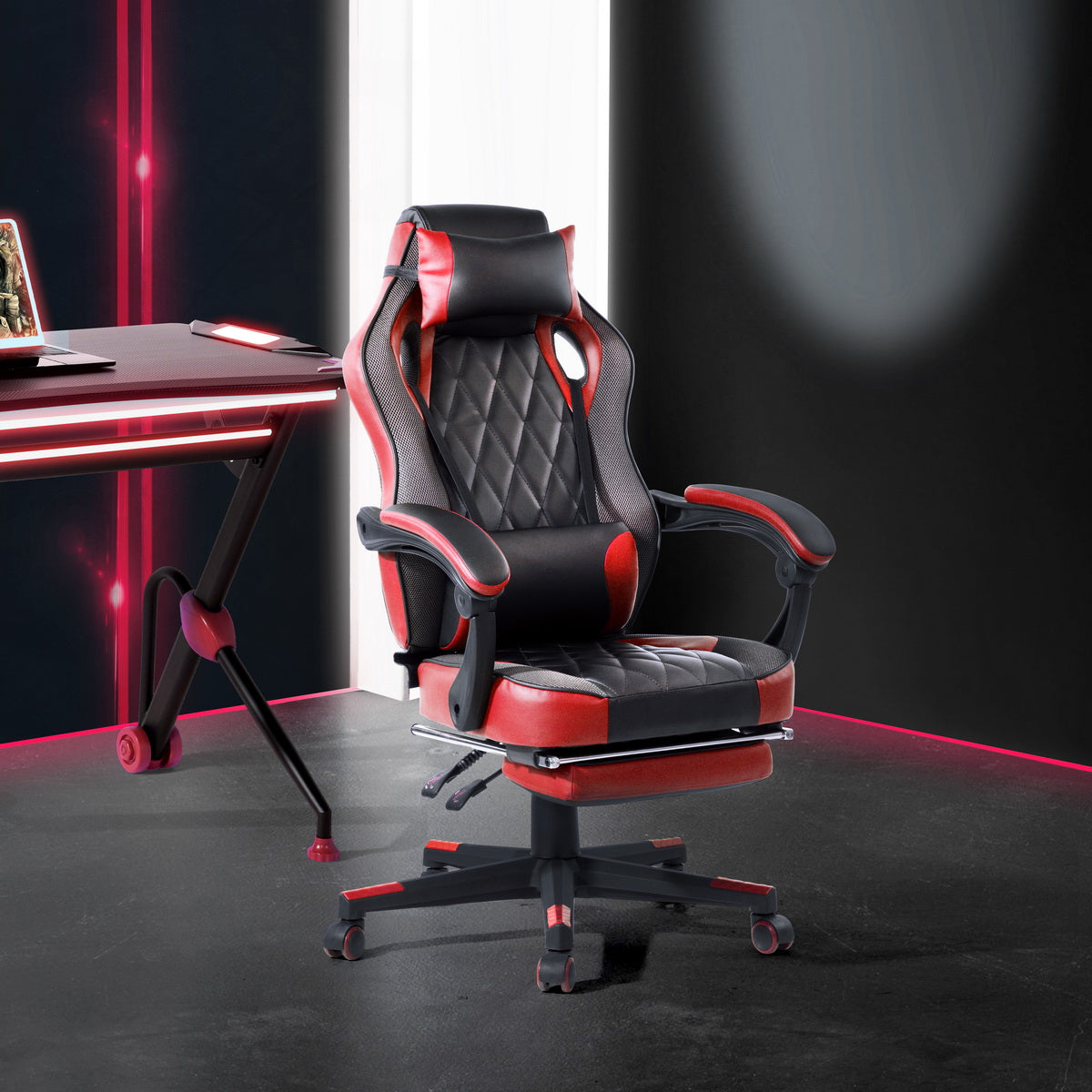 Homy Casa BURGENDY RED Gaming Chair Ergonomic Office Seating Open Box