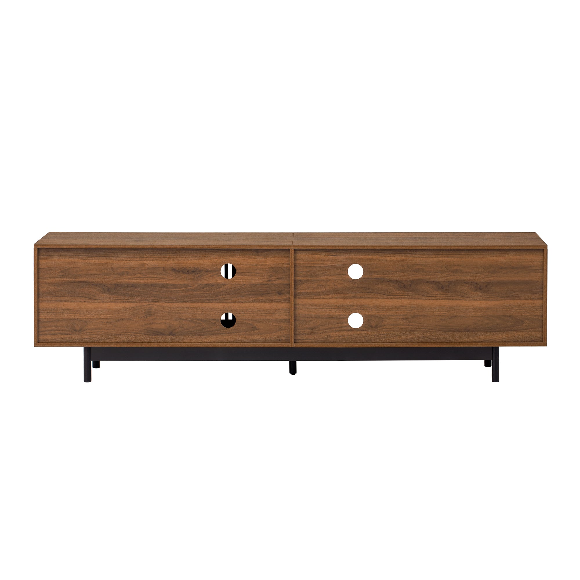 Bari 78" Wood Modern TV Stand with Storage Cabinets and open Drawers