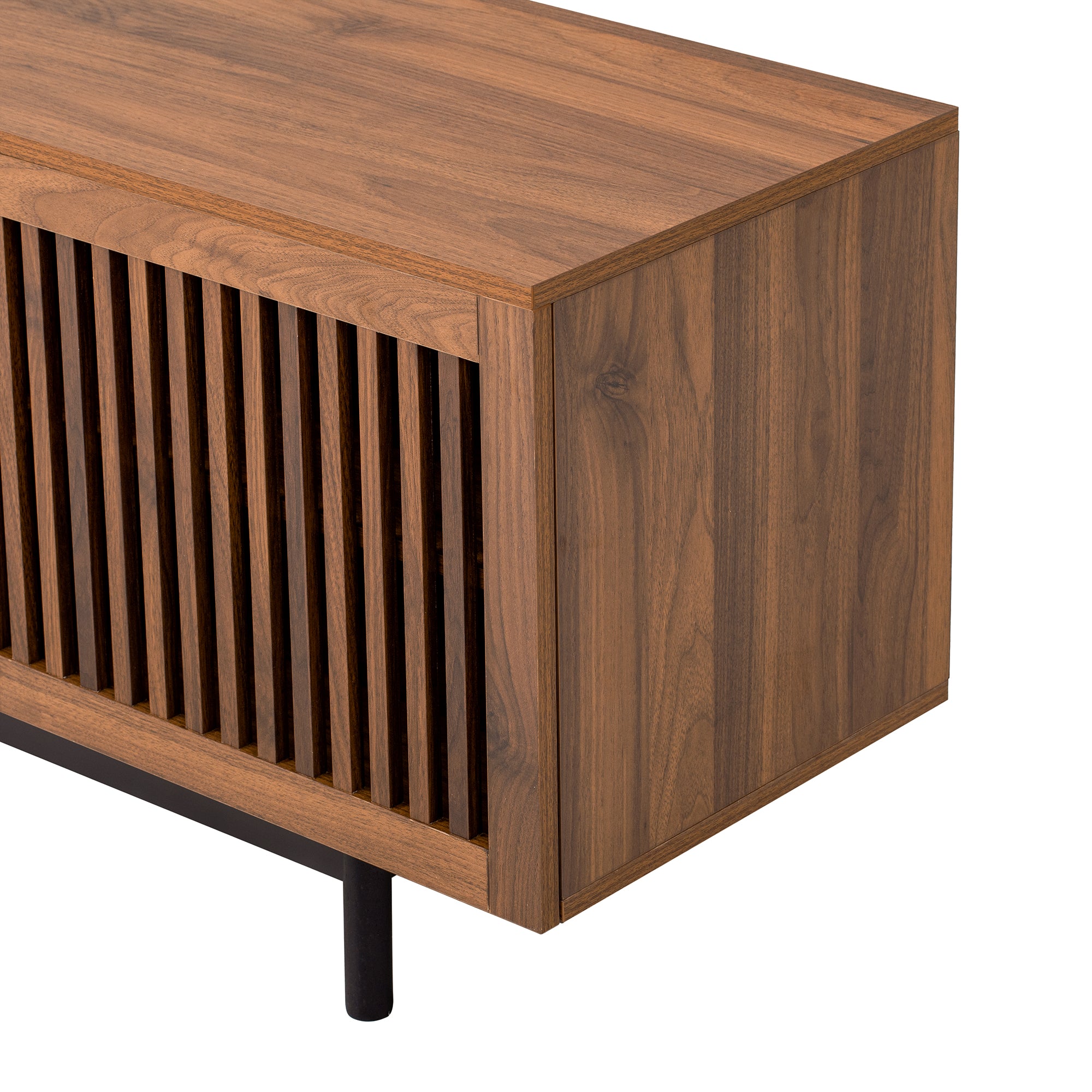 Bari 78" Wood Modern TV Stand with Storage Cabinets and open Drawers