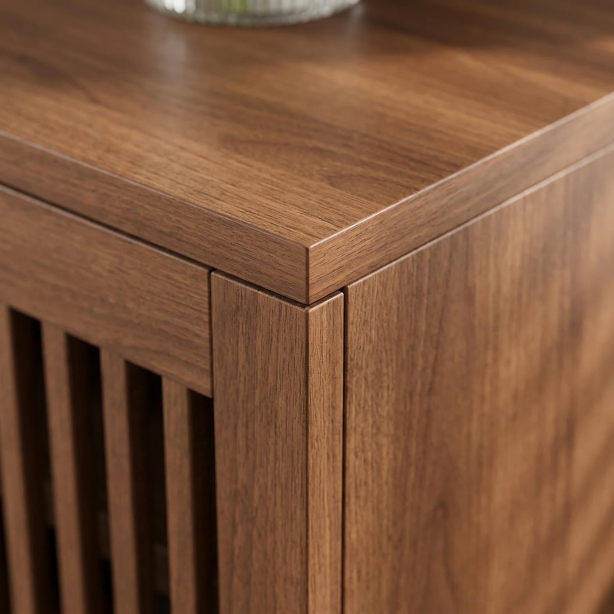 Bari 78" Wood Modern TV Stand with Storage Cabinets and open Drawers