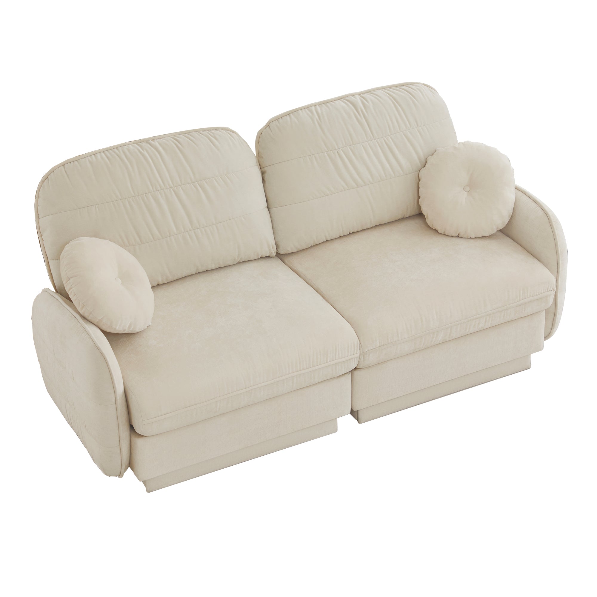 Berkeley 73" Modern Chenille Loveseat Sofa with Round Pillows