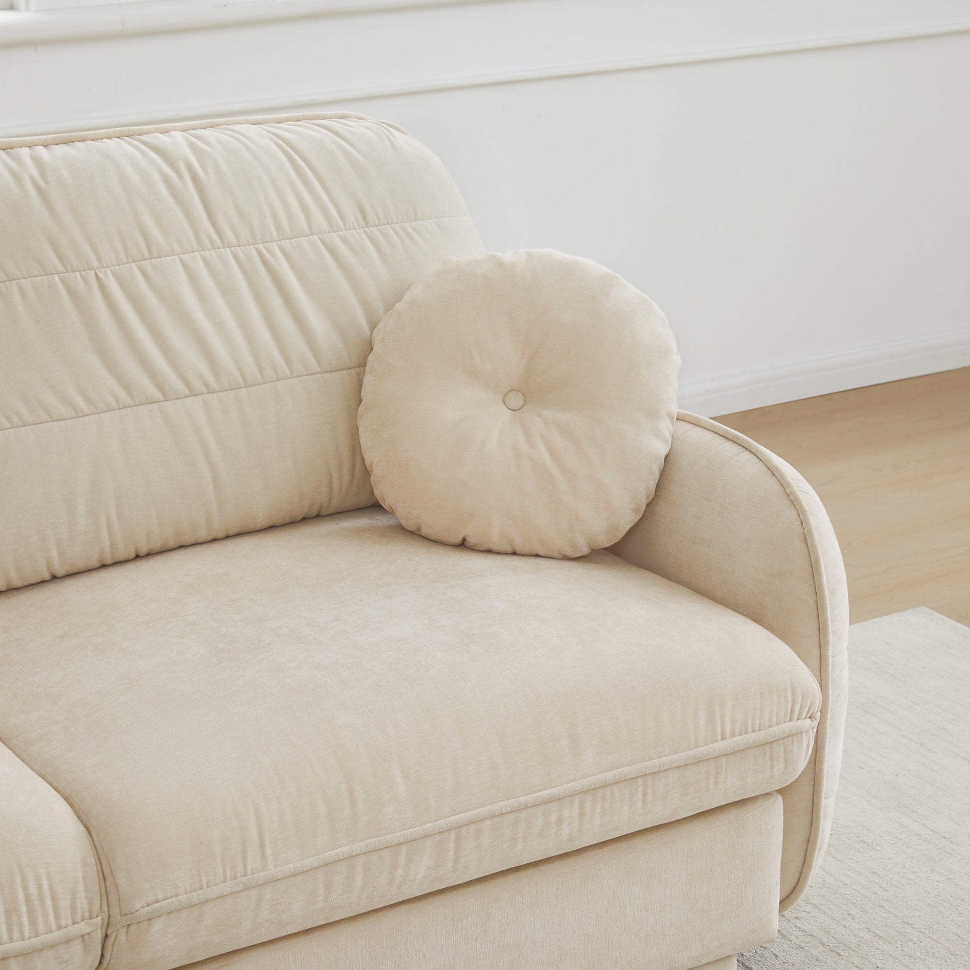 Berkeley 73" Modern 4 Pieces Chenille Modular Sofa with 2 Ottomans