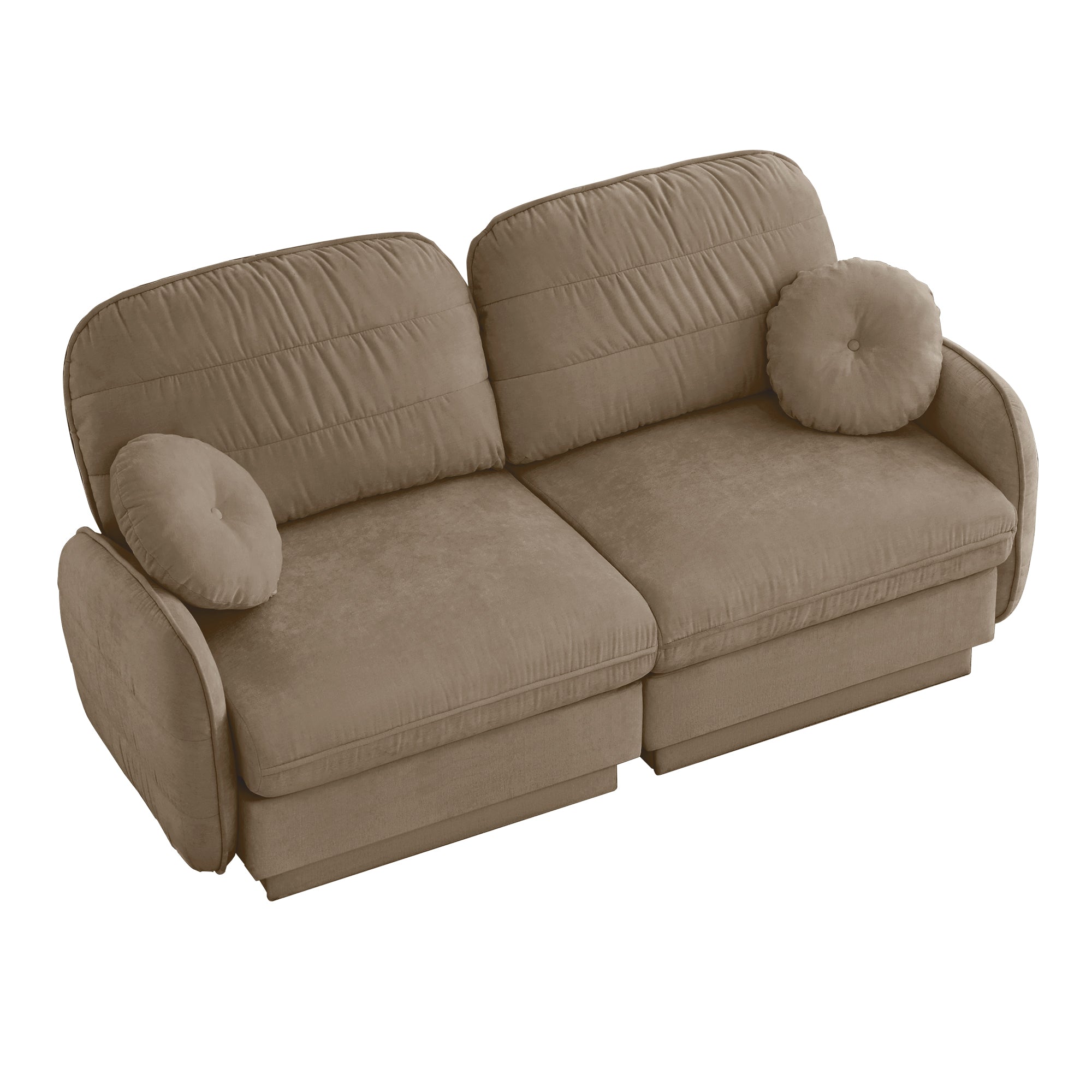 Berkeley 73" Modern Chenille Loveseat Sofa with Round Pillows