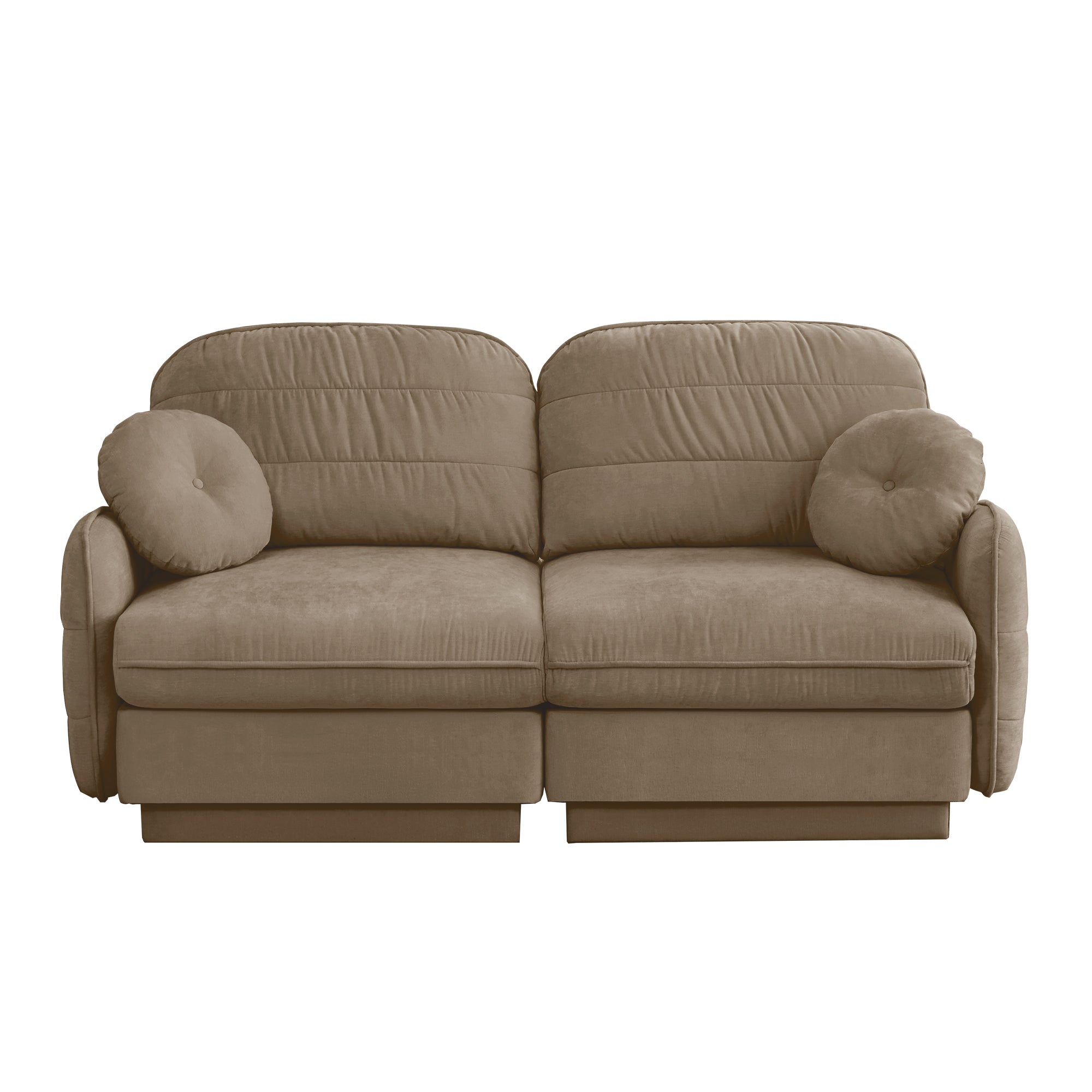 Berkeley 73" Modern Chenille Loveseat Sofa with Round Pillows