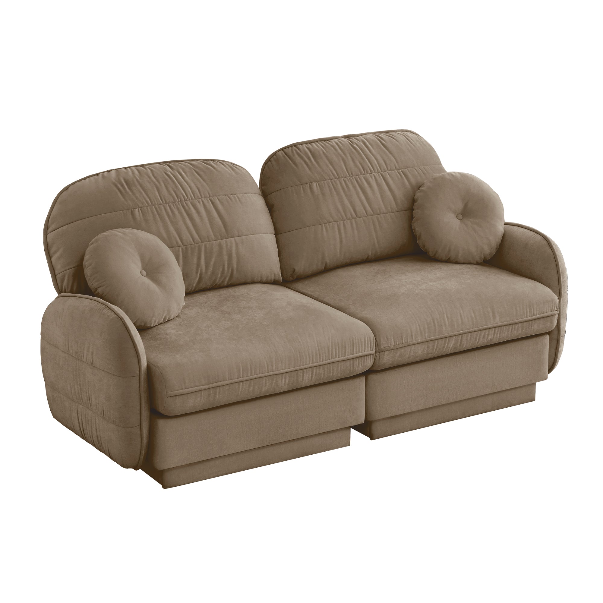 Berkeley 73" Modern Chenille Loveseat Sofa with Round Pillows
