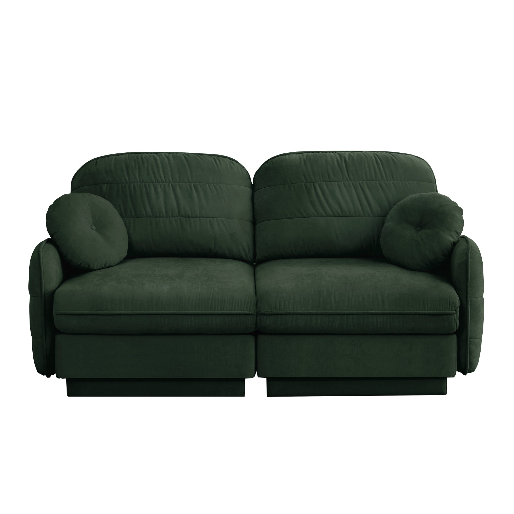 Berkeley 73" Modern Chenille Loveseat Sofa with Round Pillows