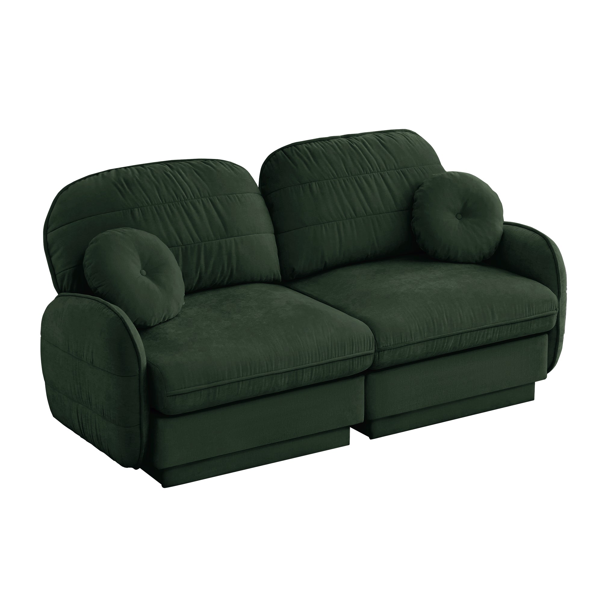 Berkeley 73" Modern Chenille Loveseat Sofa with Round Pillows