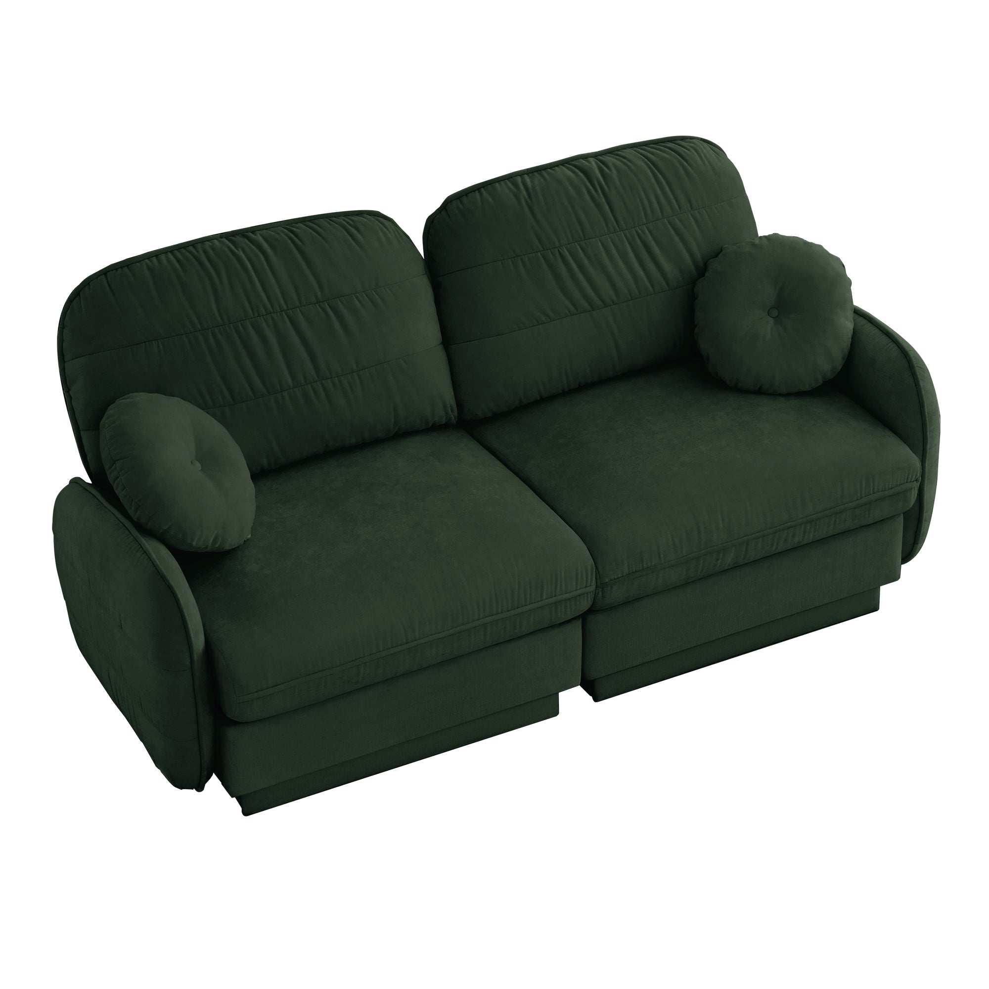 Berkeley 73" Modern Chenille Loveseat Sofa with Round Pillows