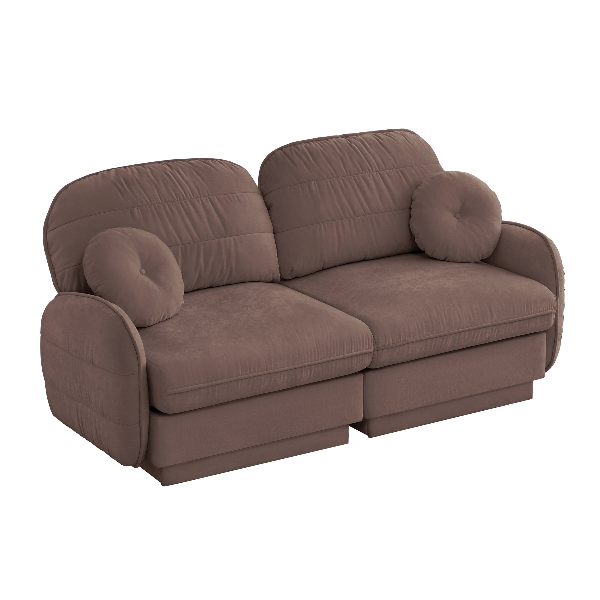 Berkeley 73" Modern Chenille Loveseat Sofa with Round Pillows