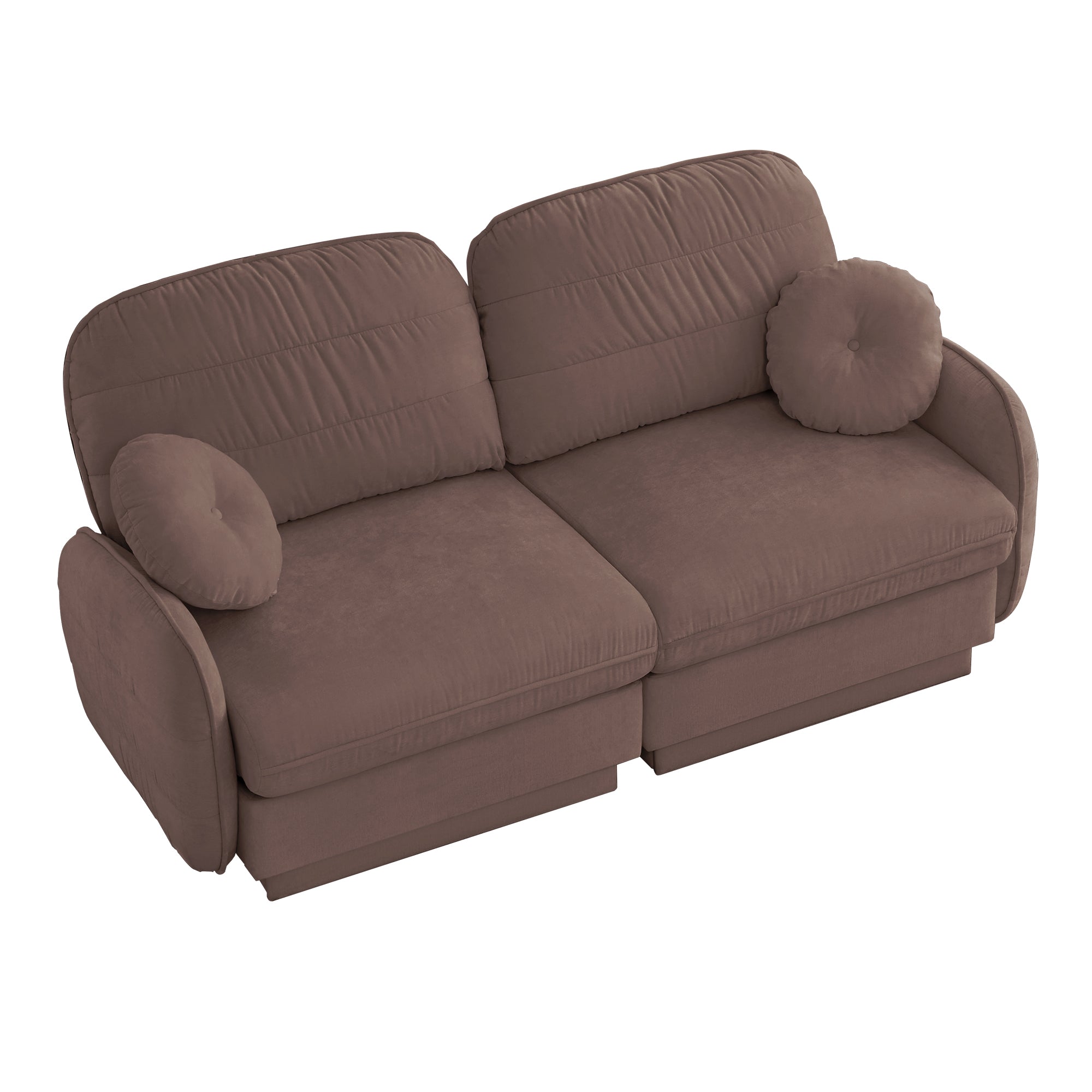 Berkeley 73" Modern Chenille Loveseat Sofa with Round Pillows