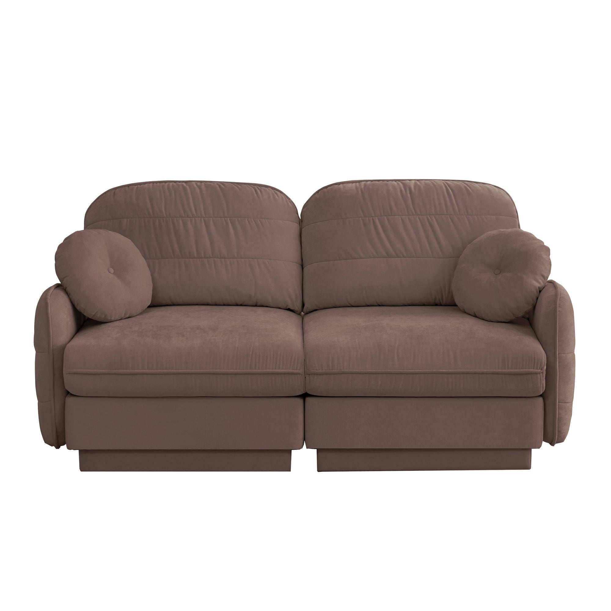 Berkeley 73" Modern Chenille Loveseat Sofa with Round Pillows