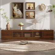Bologna 70" Wood Modern TV Stand with Flat Door Cabinets