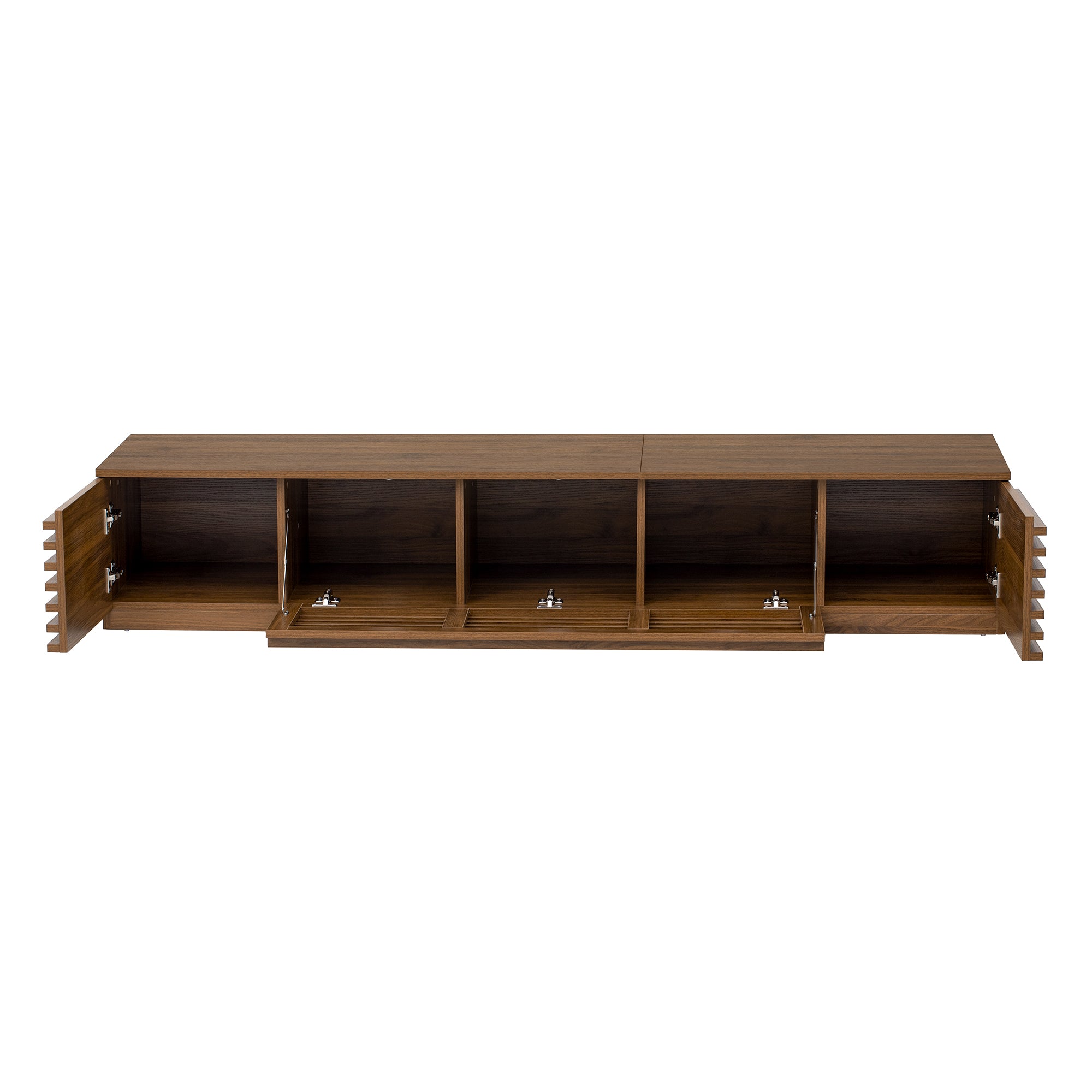 Bologna 70" Wood Modern TV Stand with Flat Door Cabinets