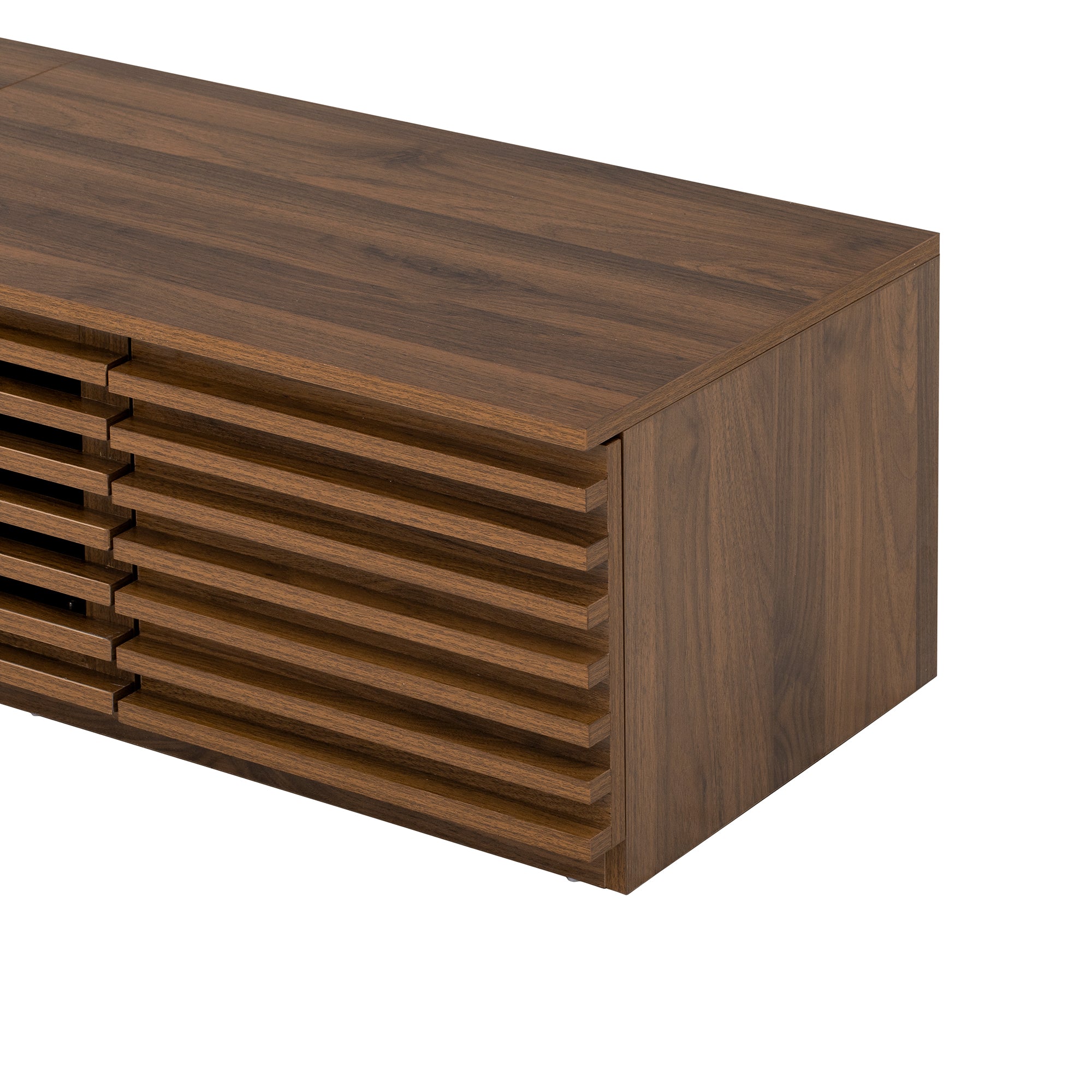 Bologna 70" Wood Modern TV Stand with Flat Door Cabinets