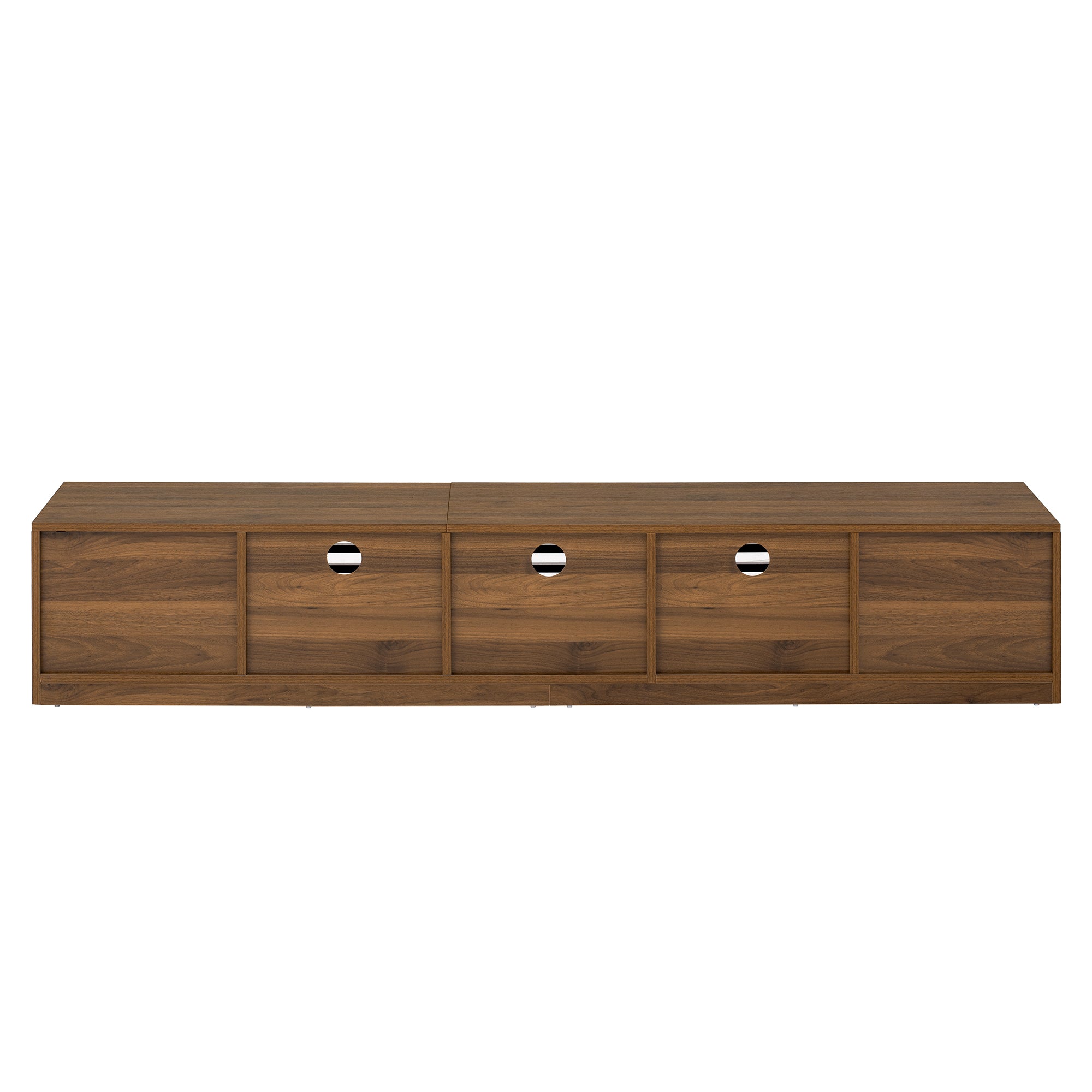 Bologna 70" Wood Modern TV Stand with Flat Door Cabinets