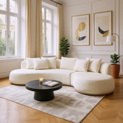 Boulder 134" L-Shape Sectional Sofa with Curved Chaise