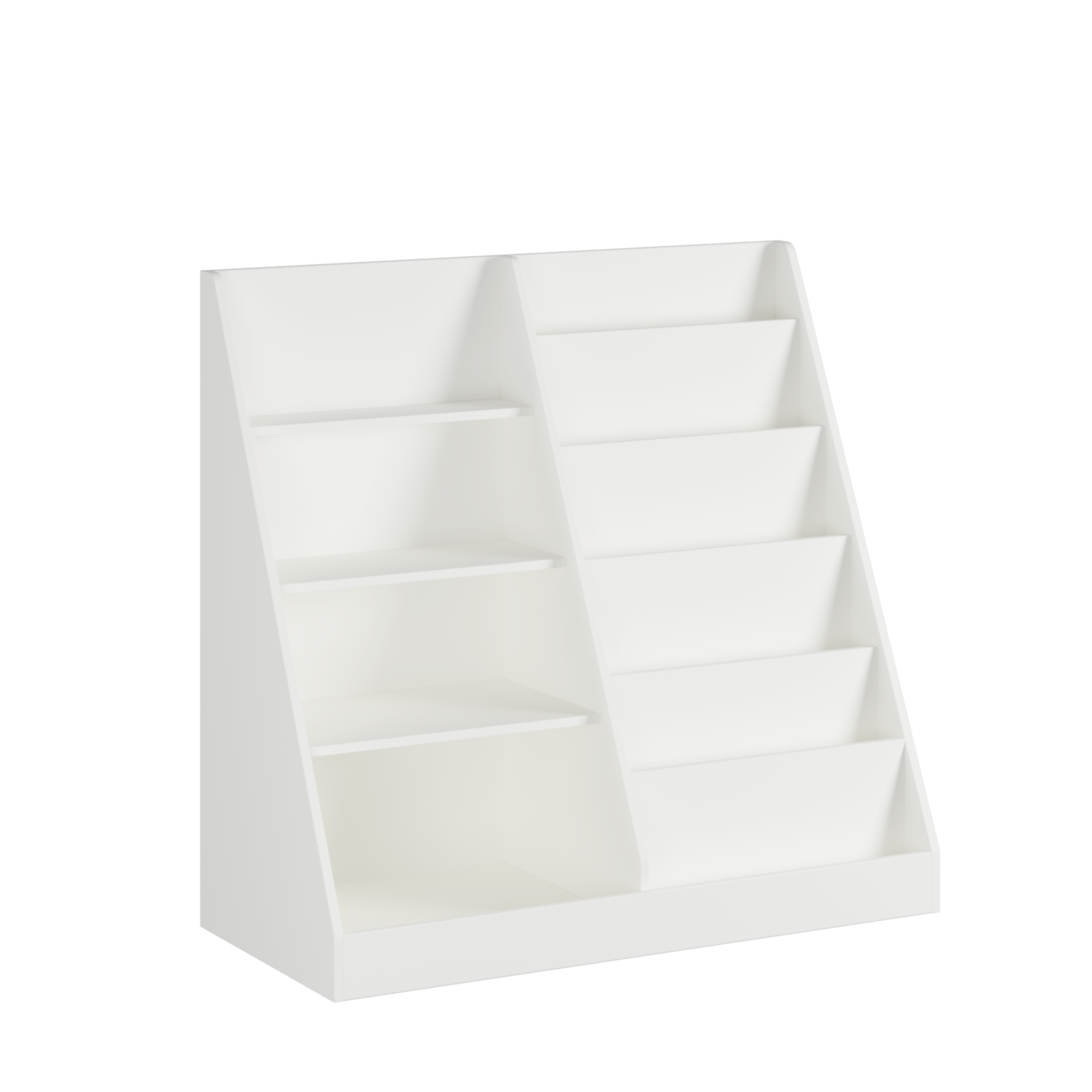 Bunny 35" Low Bookshelf with Display Shelves and Storage