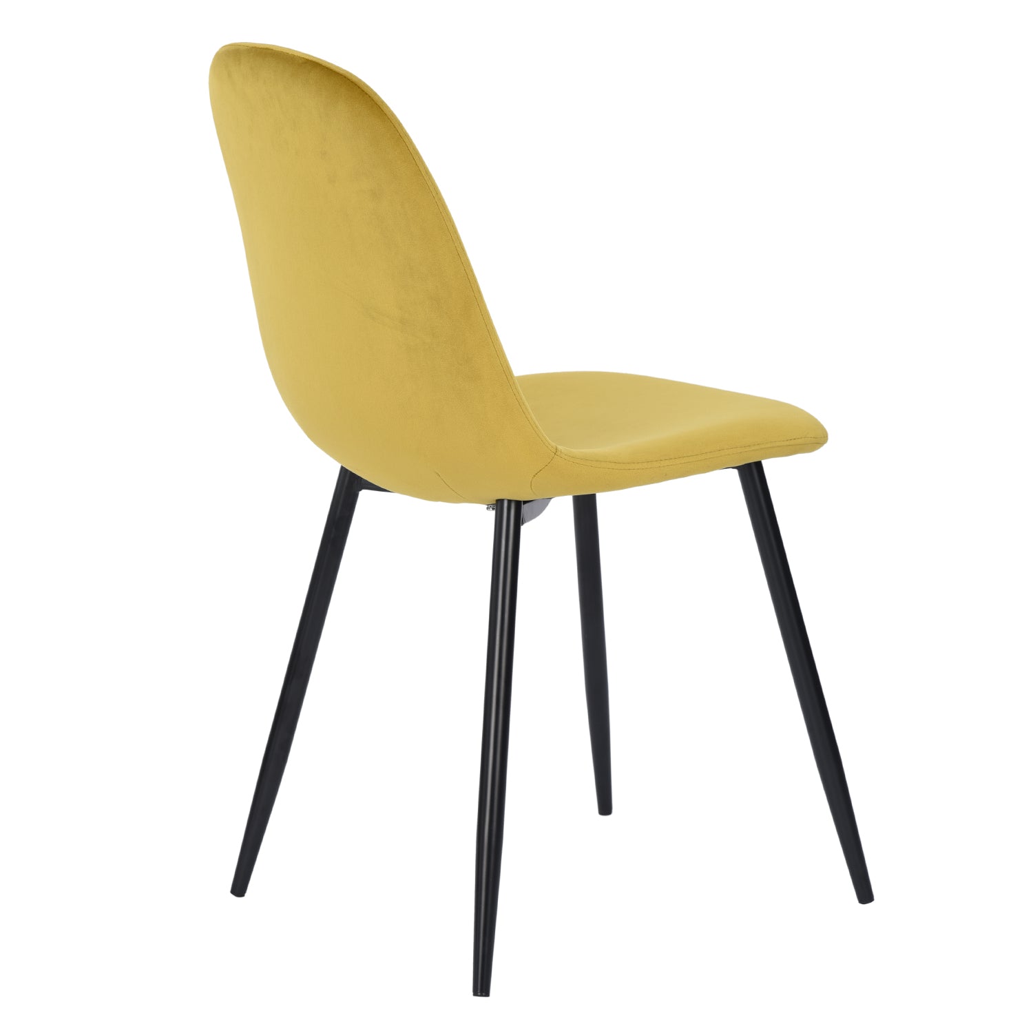 Homy Casa Charlton 2PC Velvet Dining Chair in Yellow