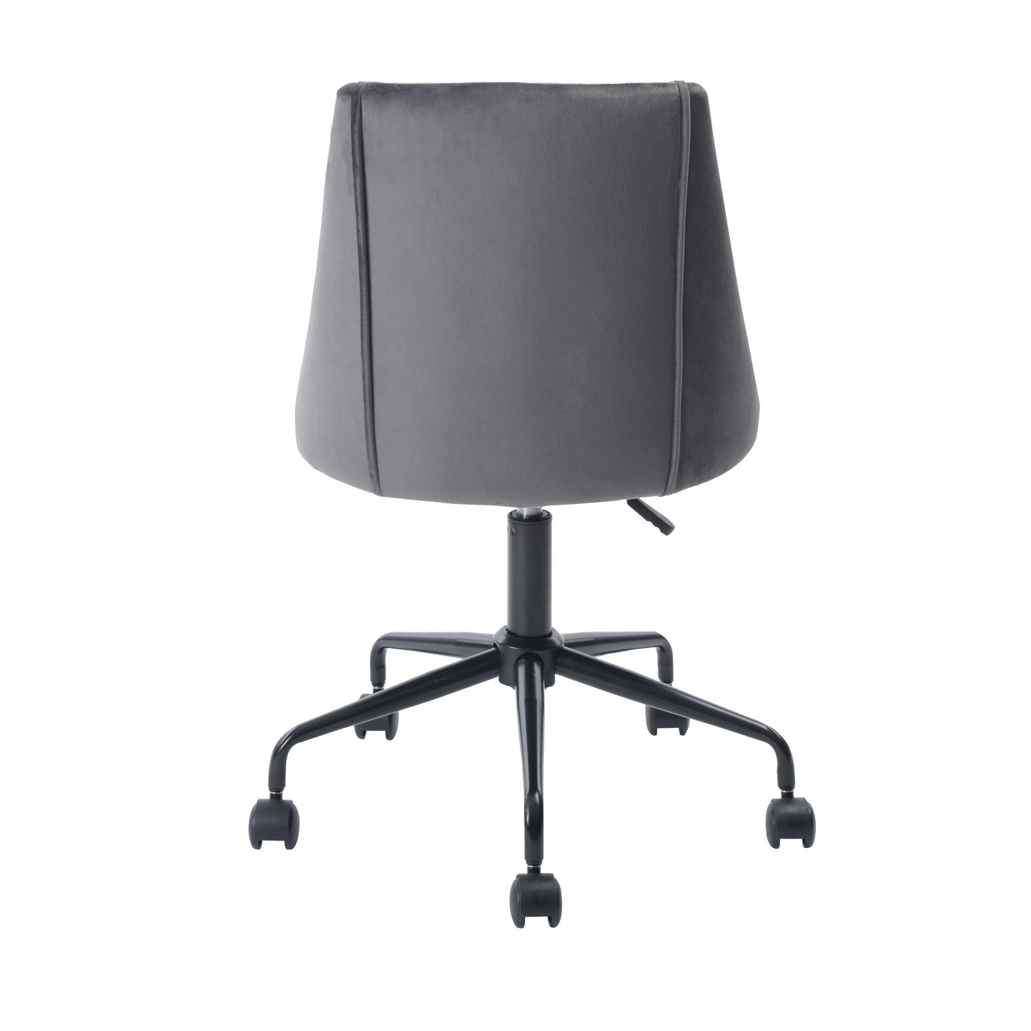 Homy Casa CIAN GREY Velvet Office Chair with Adjustable Gas Lift and Steel Frame, Open Box