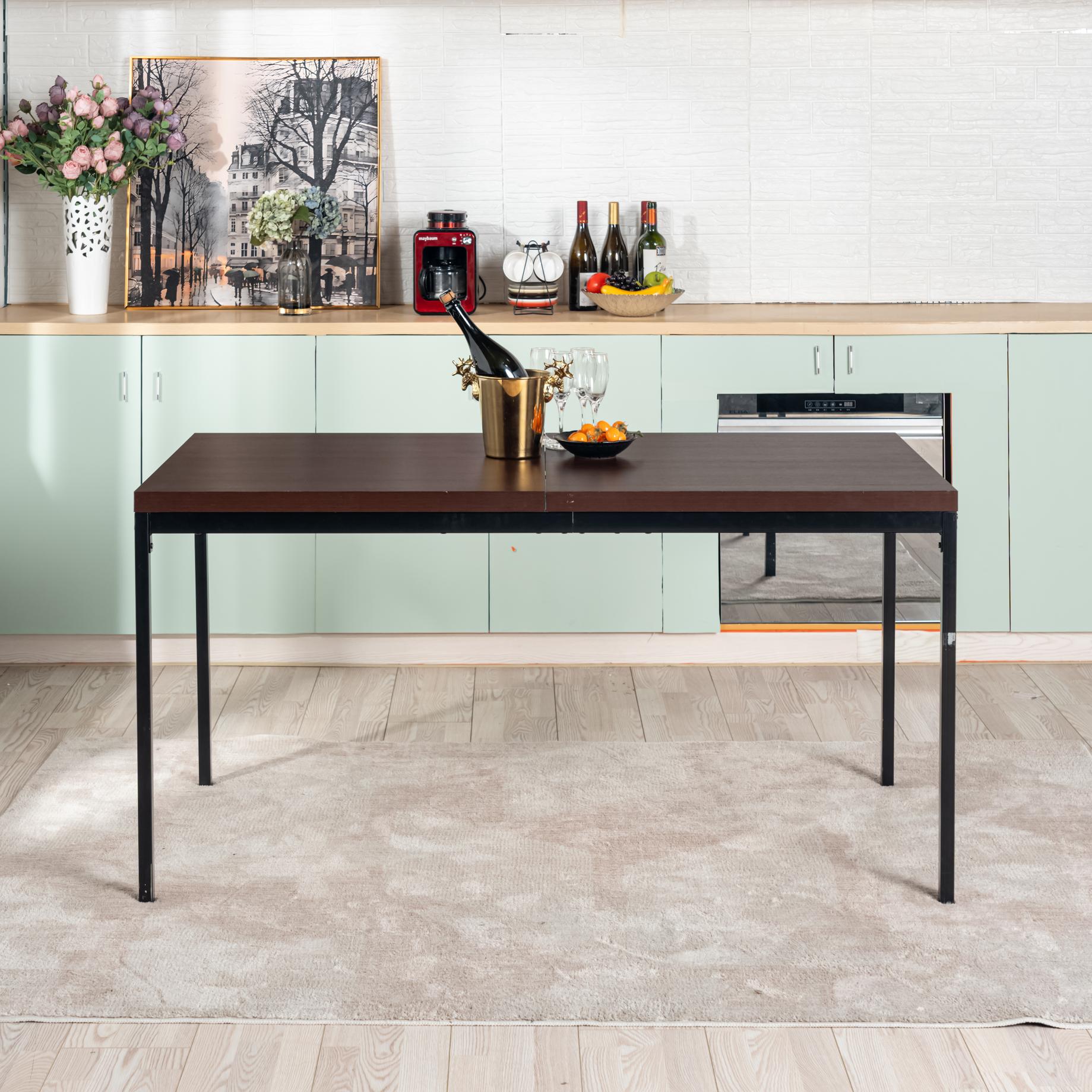 Cajon Modern Dining Table with Honeycomb Core Top and Square Tube Frame