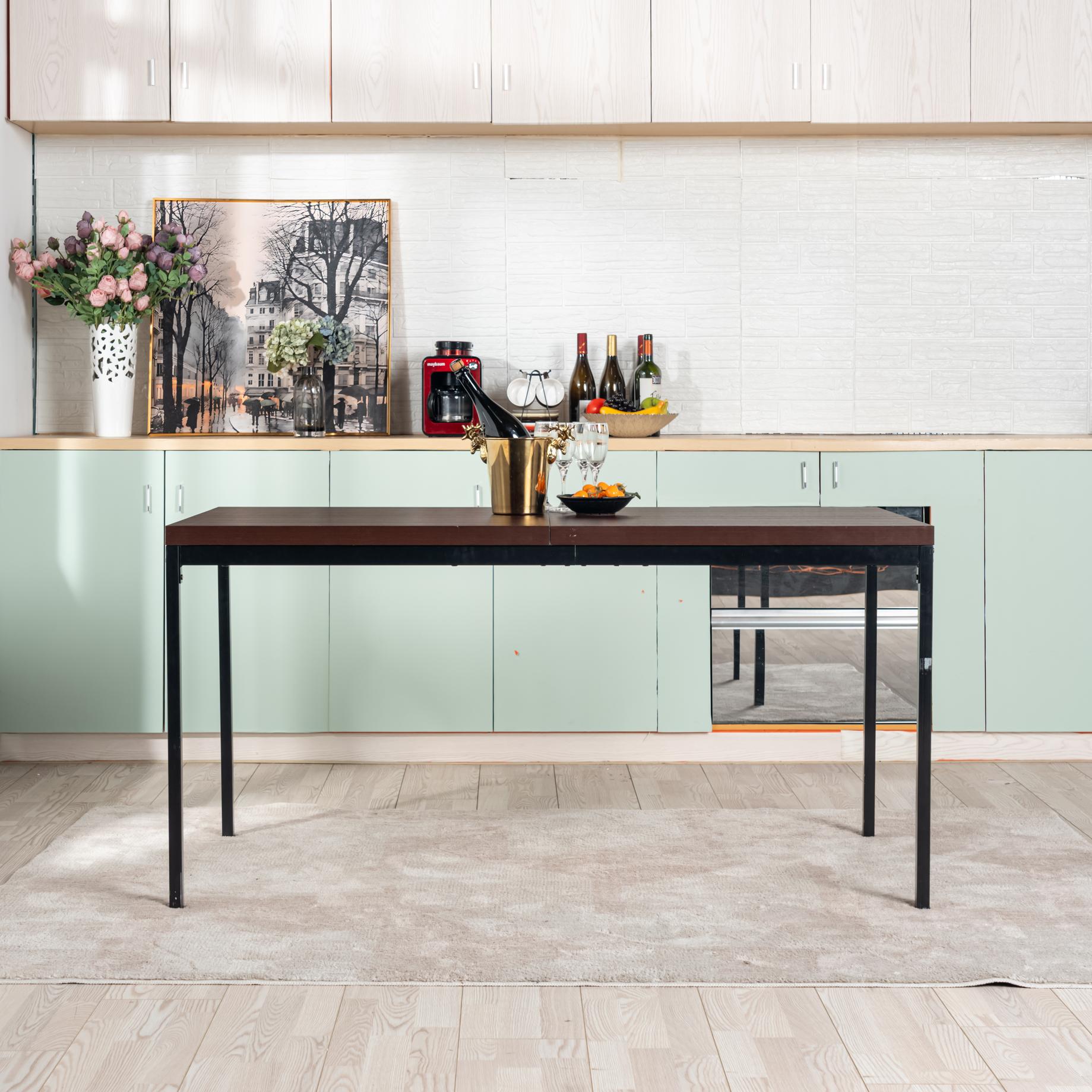 Cajon Modern Dining Table with Honeycomb Core Top and Square Tube Frame