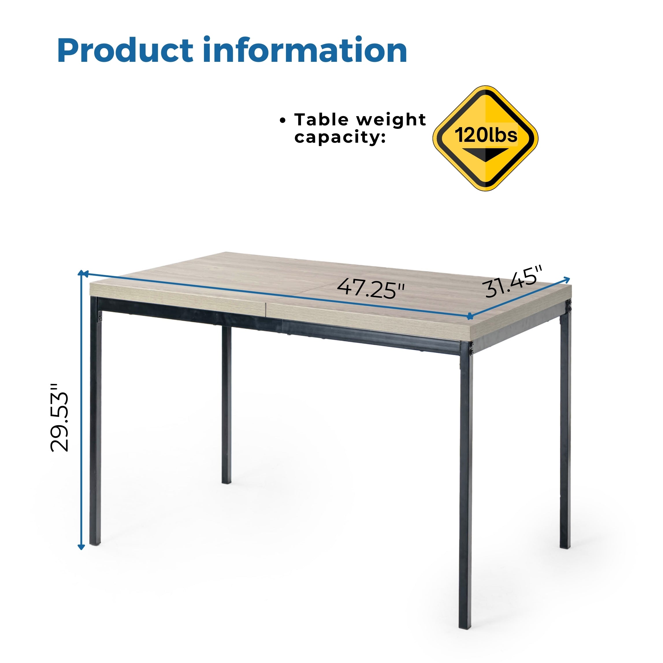 Cajon Modern Dining Table with Honeycomb Core Top and Square Tube Frame