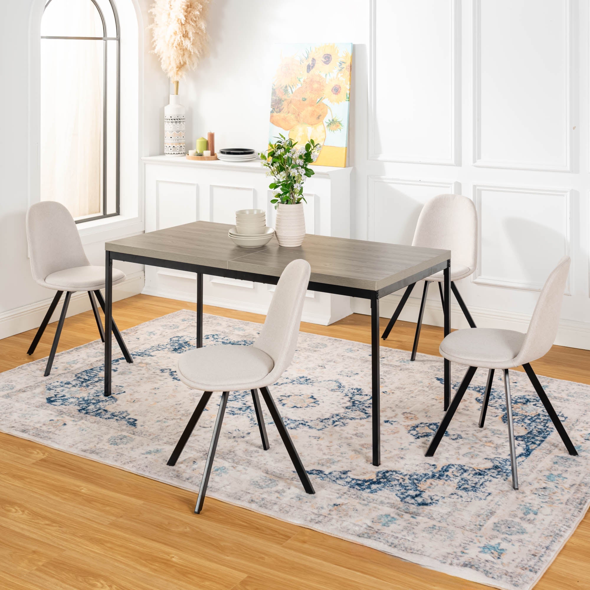 Cajon Modern Dining Table with Honeycomb Core Top and Square Tube Frame