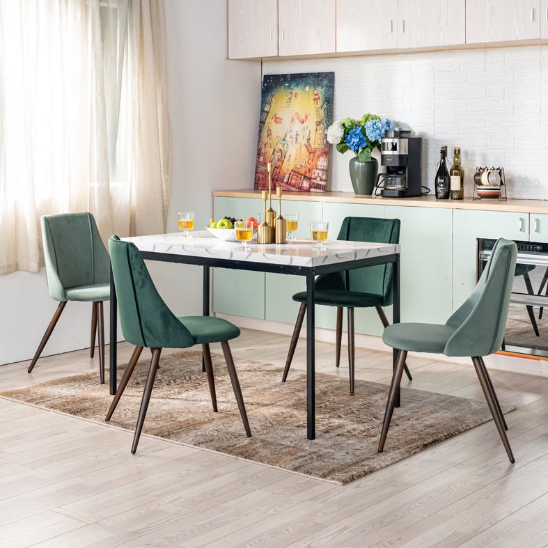 Cajon Modern Dining Table with Honeycomb Core Top and Square Tube Frame