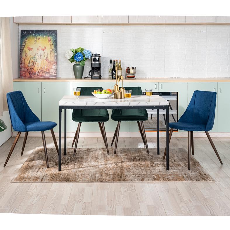 Cajon Modern Dining Table with Honeycomb Core Top and Square Tube Frame