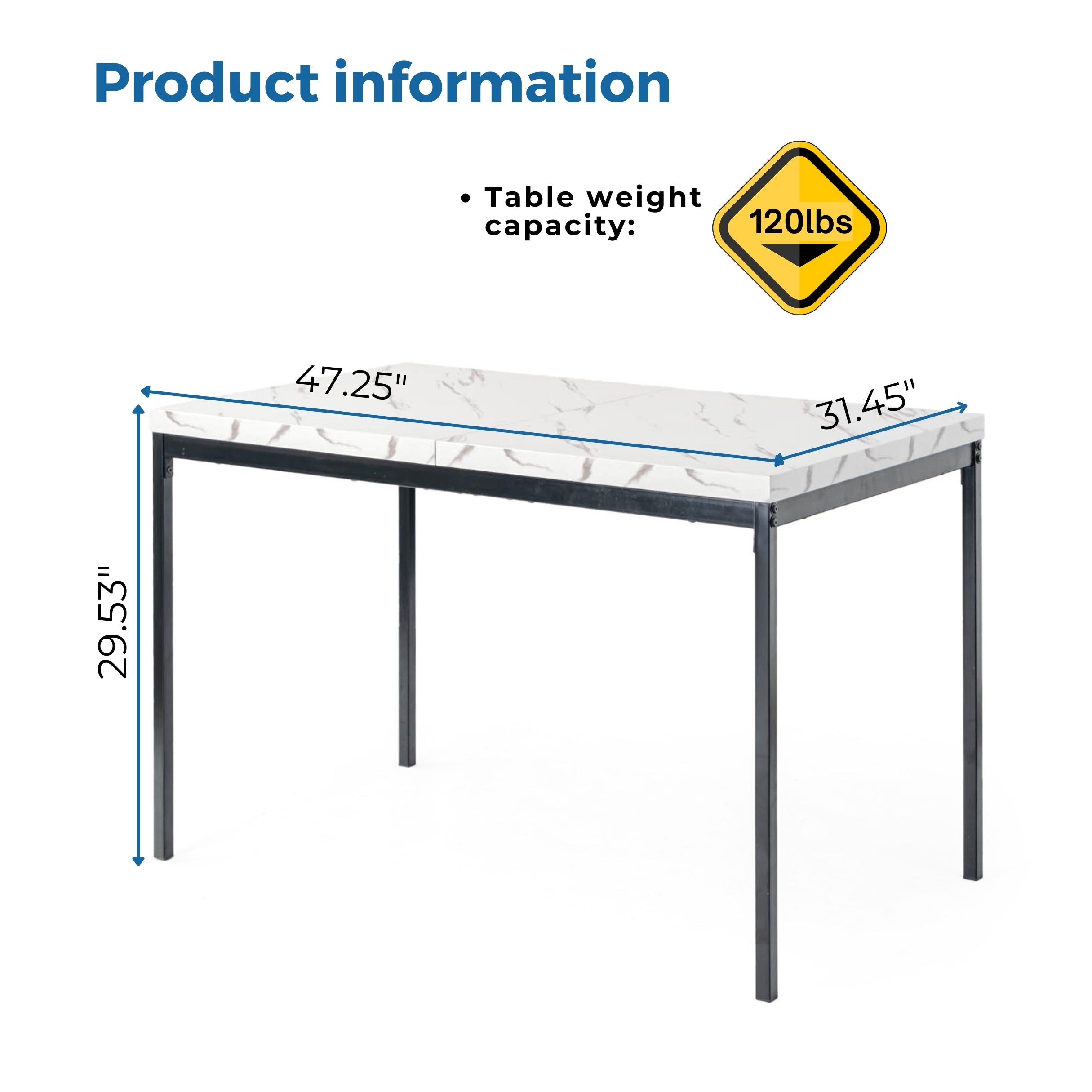 Cajon Modern Dining Table with Honeycomb Core Top and Square Tube Frame