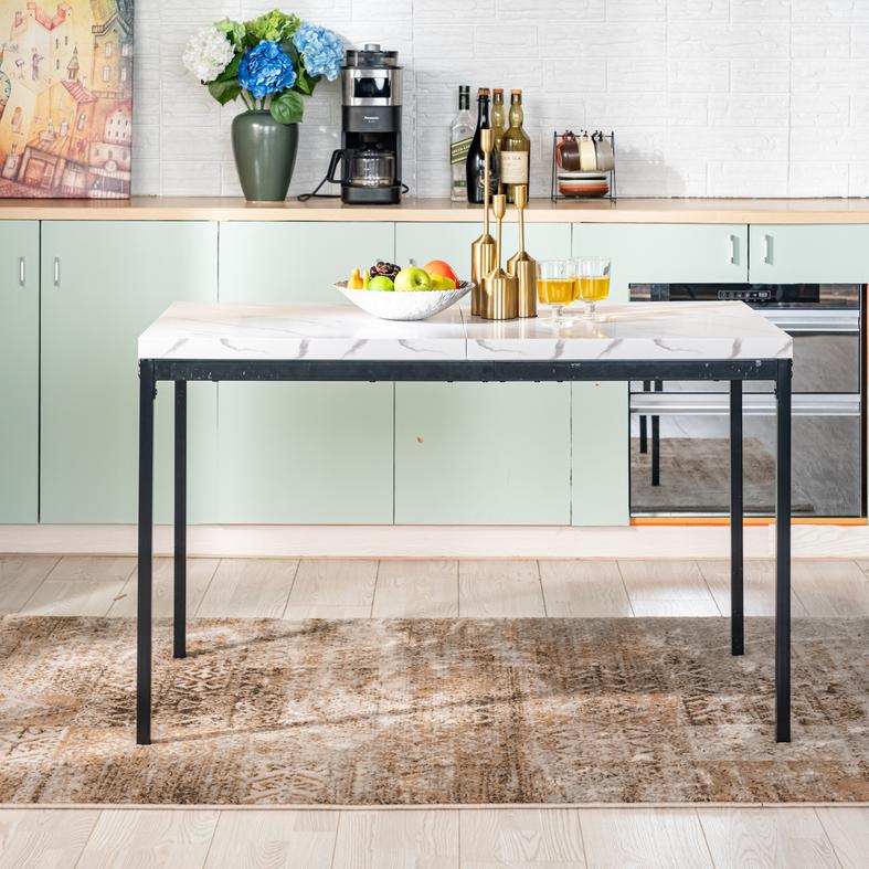 Cajon Modern Dining Table with Honeycomb Core Top and Square Tube Frame