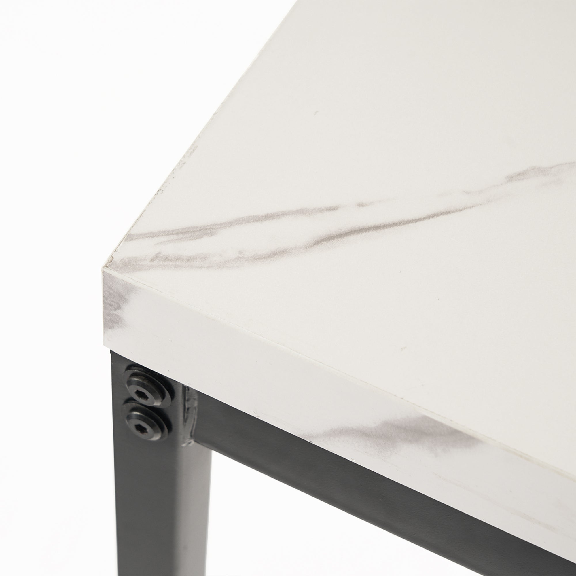Cajon 5 Piece White Marble & Batassel Upholstered Dining Set