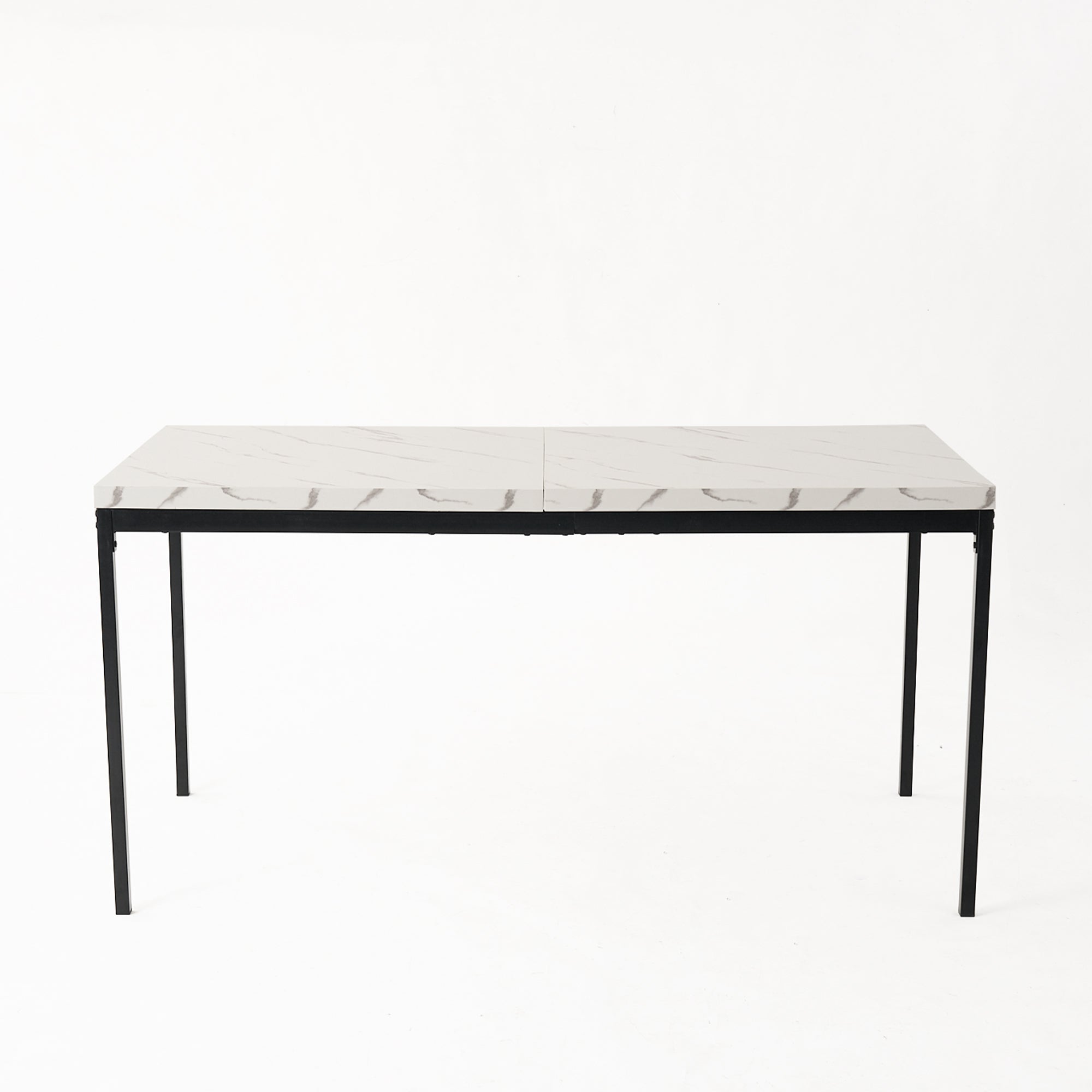 Cajon 5 Piece White Marble & Batassel Upholstered Dining Set
