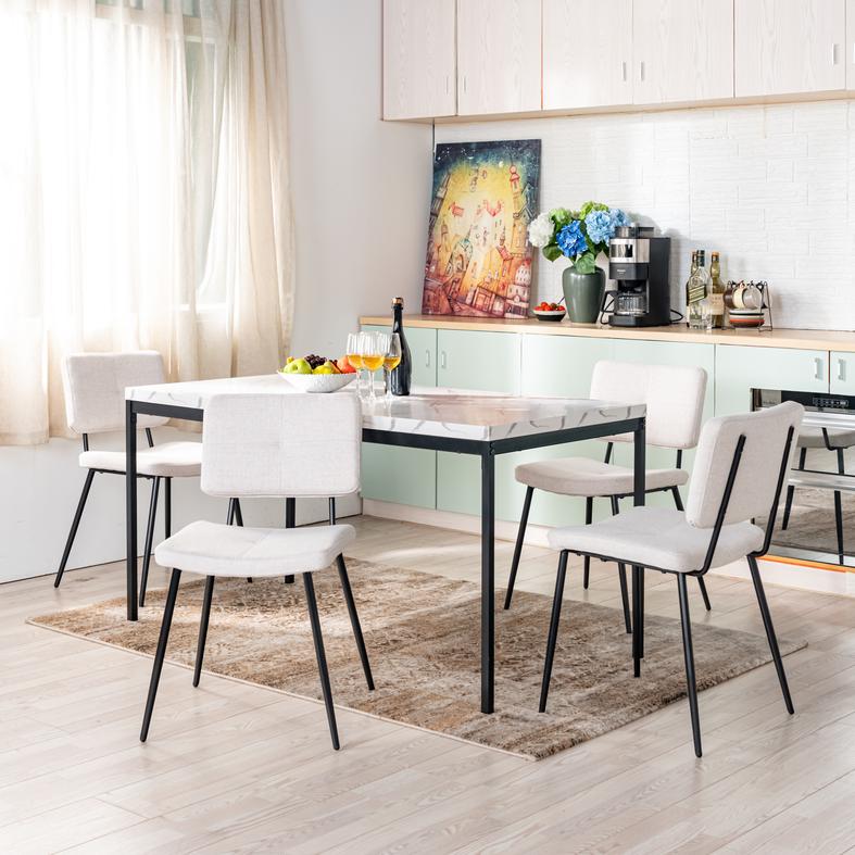 Cajon Modern Dining Table with Honeycomb Core Top and Square Tube Frame