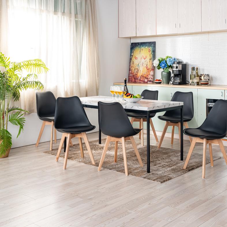 Cajon Modern Dining Table with Honeycomb Core Top and Square Tube Frame