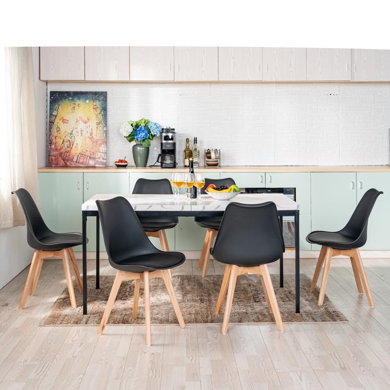 Cajon Modern Dining Table with Honeycomb Core Top and Square Tube Frame