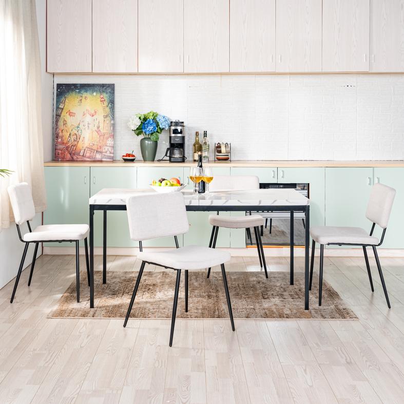 Cajon Modern Dining Table with Honeycomb Core Top and Square Tube Frame