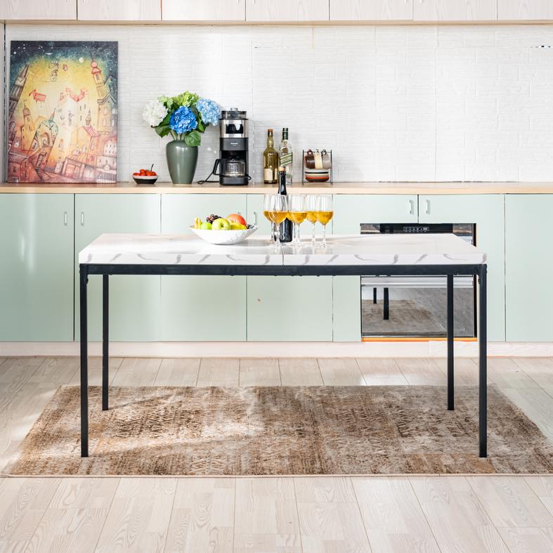 Cajon Modern Dining Table with Honeycomb Core Top and Square Tube Frame