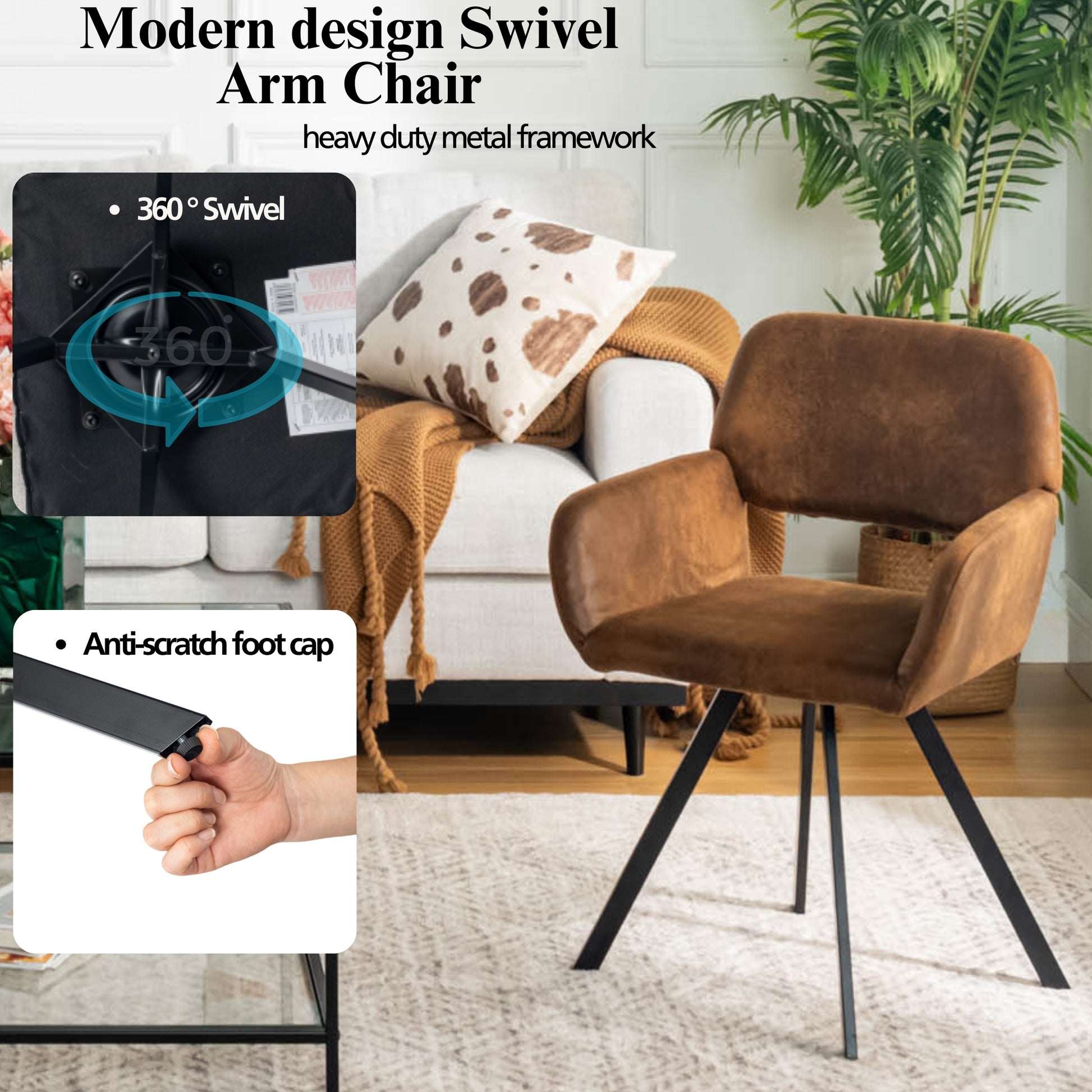 California Cozy home Swivel Dining Chair-HOMY CASA