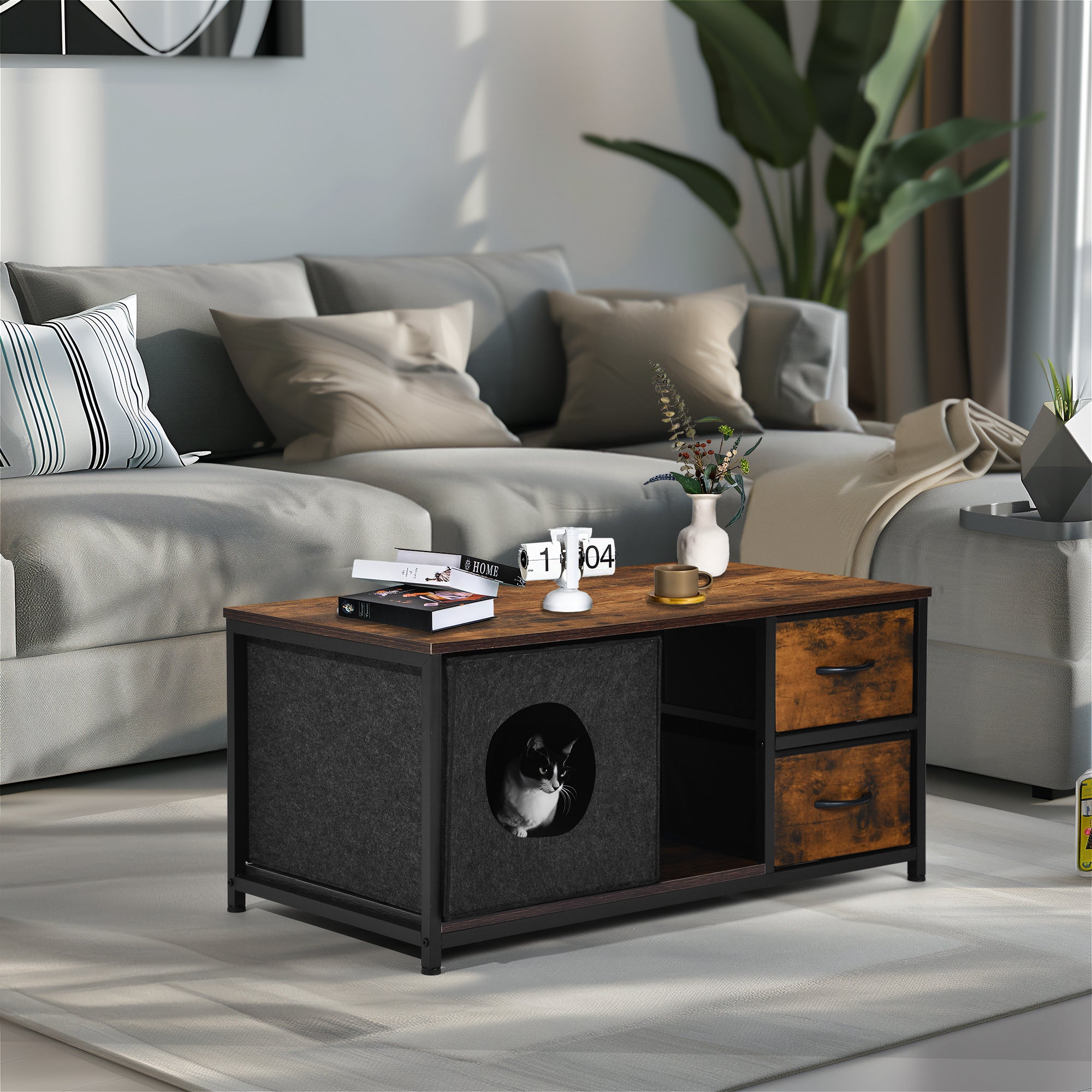 Carlin 2-Tier Coffee Table with Storage Drawers